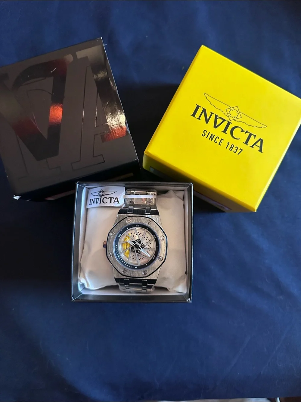 Invicta Speedway Rim 42mm Mechanical Skeleton Watch Stainless Steel NWT 69487